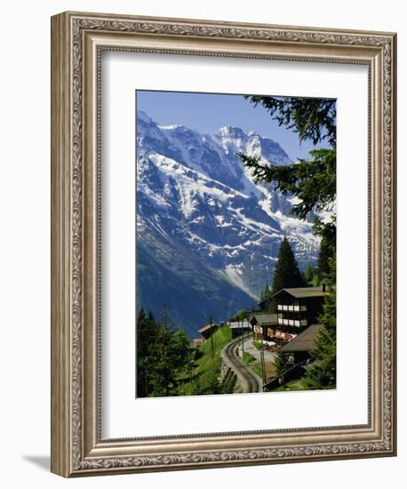 Alpine Railway, Murren, Jungfrau Region, Bernese Oberland, Swiss Alps, Switzerland-Roy Rainford-Framed Photographic Print