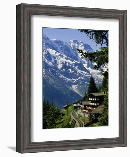 Alpine Railway, Murren, Jungfrau Region, Bernese Oberland, Swiss Alps, Switzerland-Roy Rainford-Framed Photographic Print