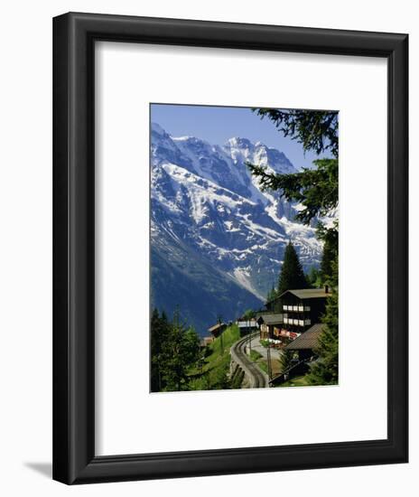 Alpine Railway, Murren, Jungfrau Region, Bernese Oberland, Swiss Alps, Switzerland-Roy Rainford-Framed Photographic Print