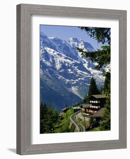 Alpine Railway, Murren, Jungfrau Region, Bernese Oberland, Swiss Alps, Switzerland-Roy Rainford-Framed Photographic Print