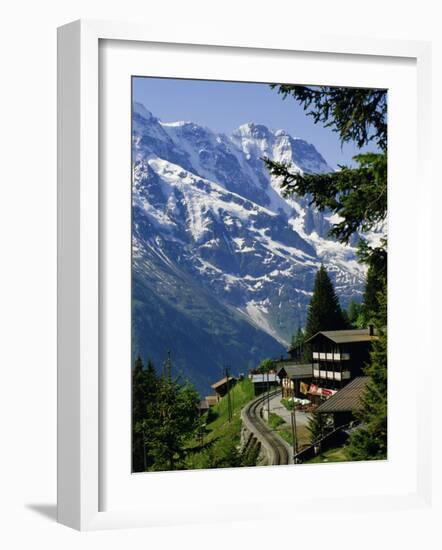 Alpine Railway, Murren, Jungfrau Region, Bernese Oberland, Swiss Alps, Switzerland-Roy Rainford-Framed Photographic Print