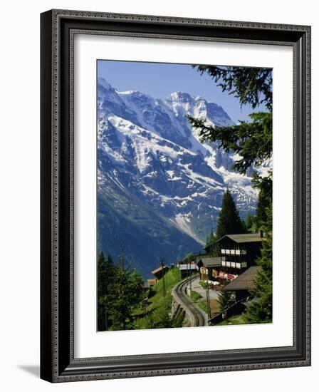 Alpine Railway, Murren, Jungfrau Region, Bernese Oberland, Swiss Alps, Switzerland-Roy Rainford-Framed Photographic Print