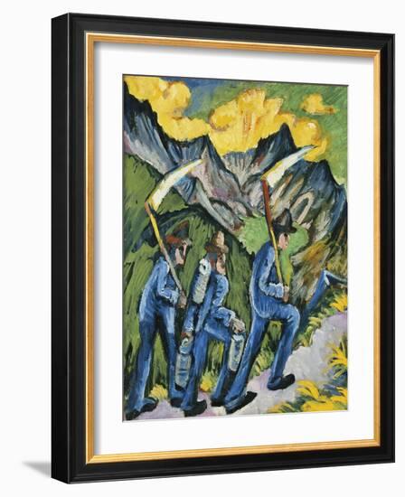 Alpleben, Triptych; Alpleben, Triptychon, 1918-Ernst Ludwig Kirchner-Framed Giclee Print