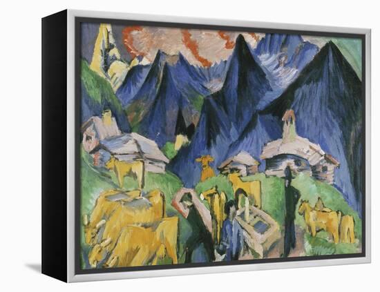 Alpleben, Triptych-Ernst Ludwig Kirchner-Framed Premier Image Canvas