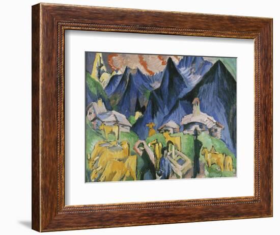 Alpleben, Triptych-Ernst Ludwig Kirchner-Framed Giclee Print