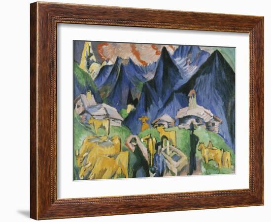 Alpleben, Triptych-Ernst Ludwig Kirchner-Framed Giclee Print