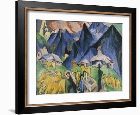 Alpleben, Triptych-Ernst Ludwig Kirchner-Framed Giclee Print