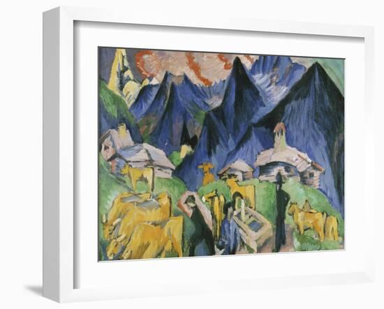 Alpleben, Triptych-Ernst Ludwig Kirchner-Framed Giclee Print