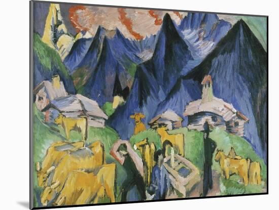 Alpleben, Triptych-Ernst Ludwig Kirchner-Mounted Giclee Print