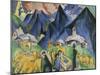 Alpleben, Triptych-Ernst Ludwig Kirchner-Mounted Giclee Print