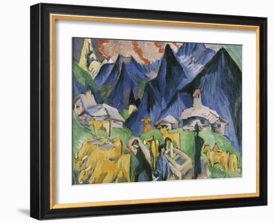 Alpleben, Triptych-Ernst Ludwig Kirchner-Framed Giclee Print