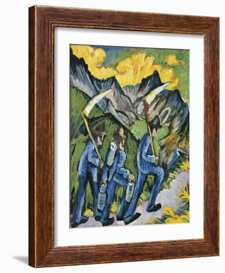 Alpleben, Triptych-Ernst Ludwig Kirchner-Framed Giclee Print