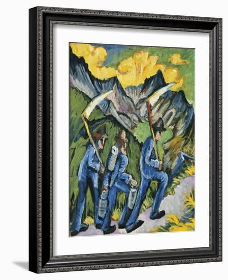 Alpleben, Triptych-Ernst Ludwig Kirchner-Framed Giclee Print