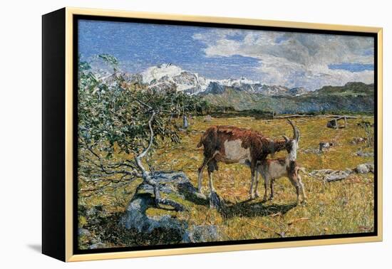 Alps in May (The Loving Mother)-Giovanni Segantini-Framed Stretched Canvas