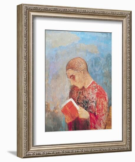 Alsace Or, Monk Reading, circa 1914-Odilon Redon-Framed Giclee Print