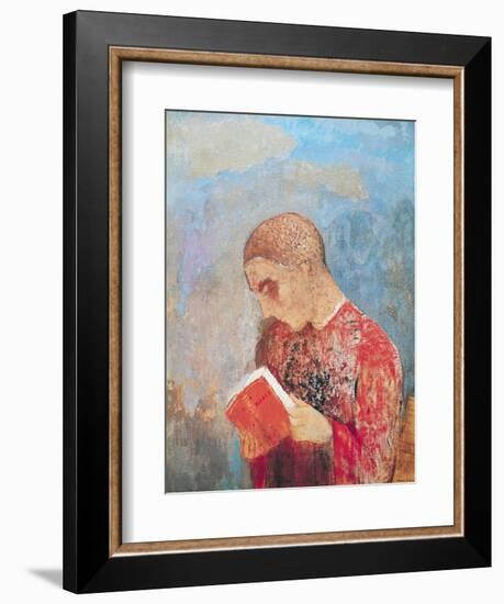 Alsace Or, Monk Reading, circa 1914-Odilon Redon-Framed Giclee Print