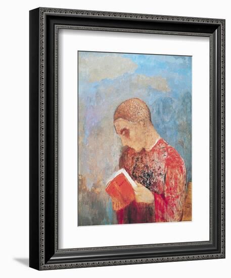 Alsace Or, Monk Reading, circa 1914-Odilon Redon-Framed Giclee Print
