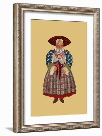 Alsacian Child from Mulhouse Holds a Flower-Elizabeth Whitney Moffat-Framed Art Print