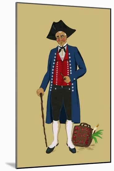 Alsacian Man from Saverne with Pipe, Tri-Cornered Hat and Wears Britches-Elizabeth Whitney Moffat-Mounted Art Print