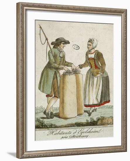 Alsatian Costumes: Dwellers of Egelshaim, Near Strasbourg-null-Framed Giclee Print