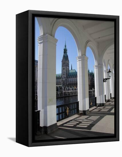 Alsterarkaden and City Hall, Hamburg, Germany, Europe-Hans Peter Merten-Framed Premier Image Canvas