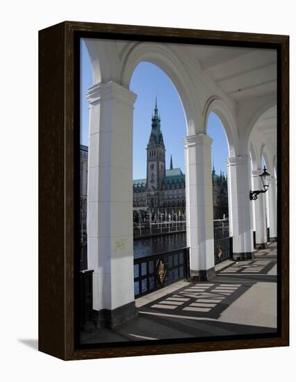 Alsterarkaden and City Hall, Hamburg, Germany, Europe-Hans Peter Merten-Framed Premier Image Canvas
