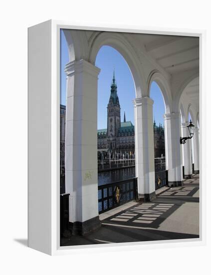 Alsterarkaden and City Hall, Hamburg, Germany, Europe-Hans Peter Merten-Framed Premier Image Canvas