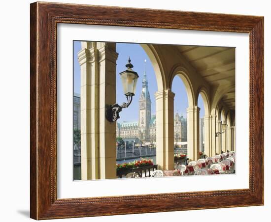 Alsterarkaden and Town Hall, Hamburg, Germany, Europe-Hans Peter Merten-Framed Photographic Print