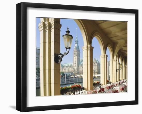 Alsterarkaden and Town Hall, Hamburg, Germany, Europe-Hans Peter Merten-Framed Photographic Print