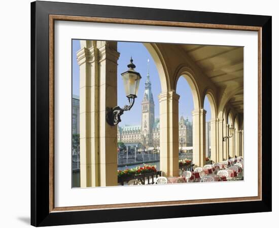 Alsterarkaden and Town Hall, Hamburg, Germany, Europe-Hans Peter Merten-Framed Photographic Print