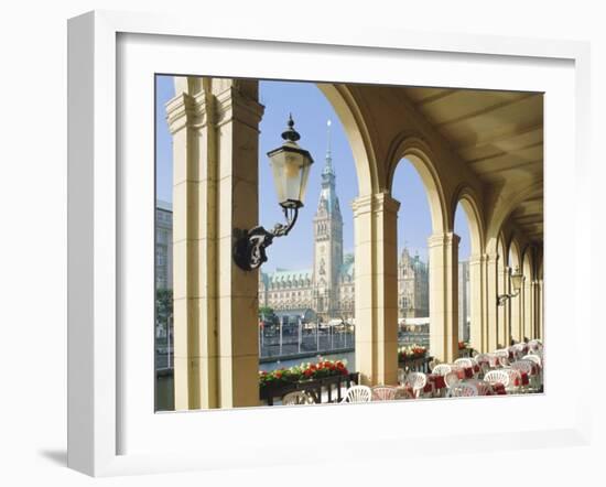 Alsterarkaden and Town Hall, Hamburg, Germany, Europe-Hans Peter Merten-Framed Photographic Print