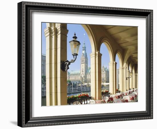 Alsterarkaden and Town Hall, Hamburg, Germany, Europe-Hans Peter Merten-Framed Photographic Print