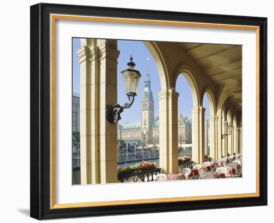 Alsterarkaden and Town Hall, Hamburg, Germany, Europe-Hans Peter Merten-Framed Photographic Print