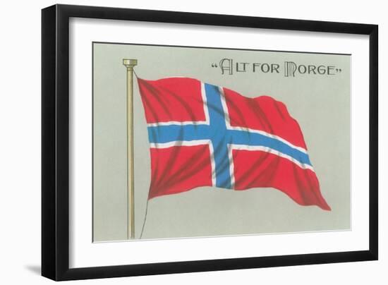 Alt for Norge, Norwegian Flag-null-Framed Art Print