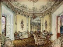 Interior view of the Salon of a Castle in Obertwaltersdorf-Alt Rudolf-Framed Premier Image Canvas