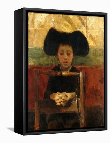 Altar Boy Praying, C.1865-1875-Antonio Mancini-Framed Premier Image Canvas