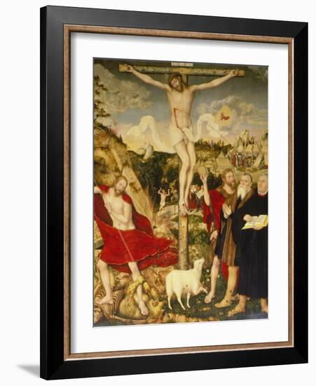 Altar Der Peter- Und Paulkirche in Weimar. Mitteltafel: Christus Am Kreuz-Lucas Cranach the Elder-Framed Giclee Print