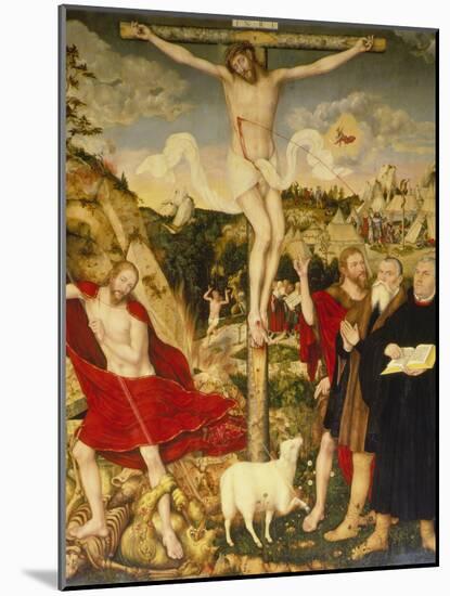 Altar Der Peter- Und Paulkirche in Weimar. Mitteltafel: Christus Am Kreuz-Lucas Cranach the Elder-Mounted Giclee Print