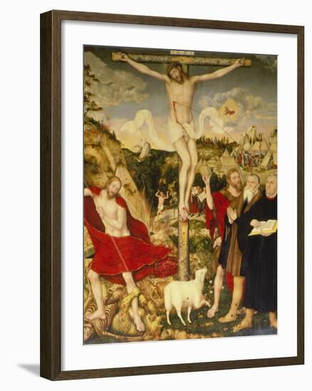 Altar Der Peter- Und Paulkirche in Weimar. Mitteltafel: Christus Am Kreuz-Lucas Cranach the Elder-Framed Giclee Print