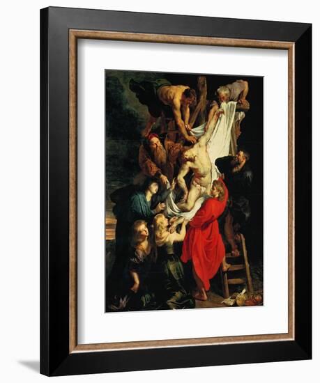 Altar: Descent from the Cross, Central Panel-Peter Paul Rubens-Framed Giclee Print