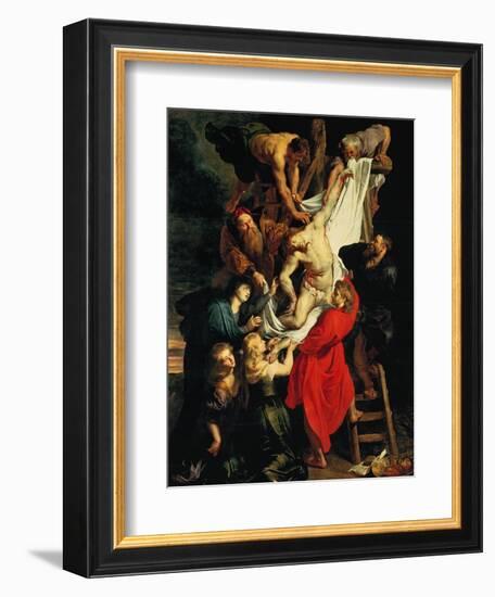 Altar: Descent from the Cross, Central Panel-Peter Paul Rubens-Framed Giclee Print