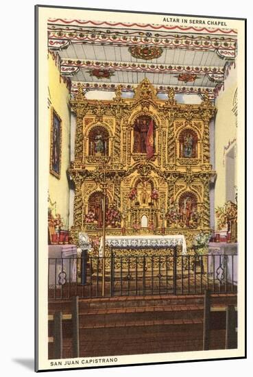 Altar in Serra Chapel, San Juan Capistrano Mission, California-null-Mounted Art Print