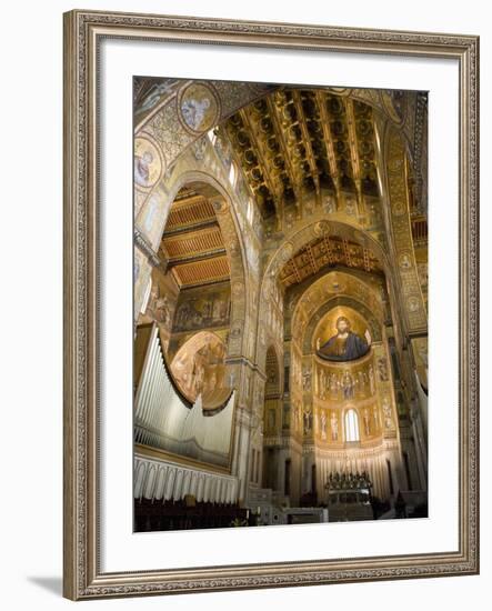 Altar, Interior of the Cathedral, Monreale, Palermo, Sicily, Italy, Europe-Martin Child-Framed Photographic Print