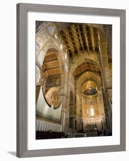 Altar, Interior of the Cathedral, Monreale, Palermo, Sicily, Italy, Europe-Martin Child-Framed Photographic Print