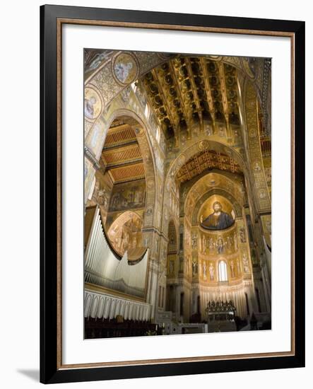 Altar, Interior of the Cathedral, Monreale, Palermo, Sicily, Italy, Europe-Martin Child-Framed Photographic Print