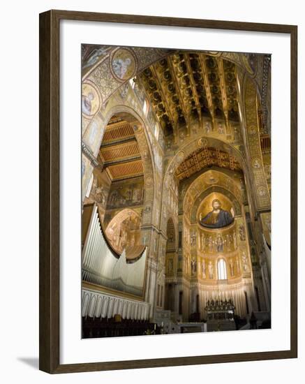 Altar, Interior of the Cathedral, Monreale, Palermo, Sicily, Italy, Europe-Martin Child-Framed Photographic Print