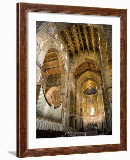 Altar, Interior of the Cathedral, Monreale, Palermo, Sicily, Italy, Europe-Martin Child-Framed Photographic Print