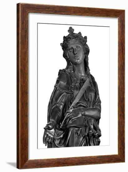 Altar of St. Anthony of Padua, Detail of Saint Giustina, 1446-53-Donatello-Framed Photo