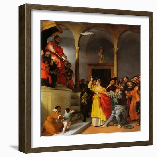 Altar of St. Lucia. Saint Lucia before the Judge-Lorenzo Lotto-Framed Giclee Print