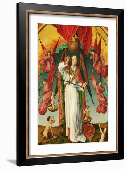 Altar of The Last Judgement, detail. The Archangel Michael weighing souls, 1434-Rogier van der Weyden-Framed Giclee Print